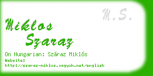 miklos szaraz business card